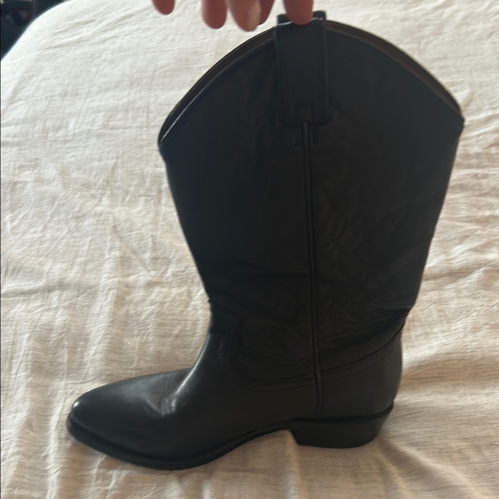 Black Leather Women's Cowboy Boots